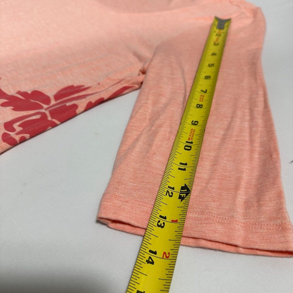 Soft Surroundings Jersey Tunic Top Womens Large Tropical Peach Floral Scoop Neck - Picture 7 of 13